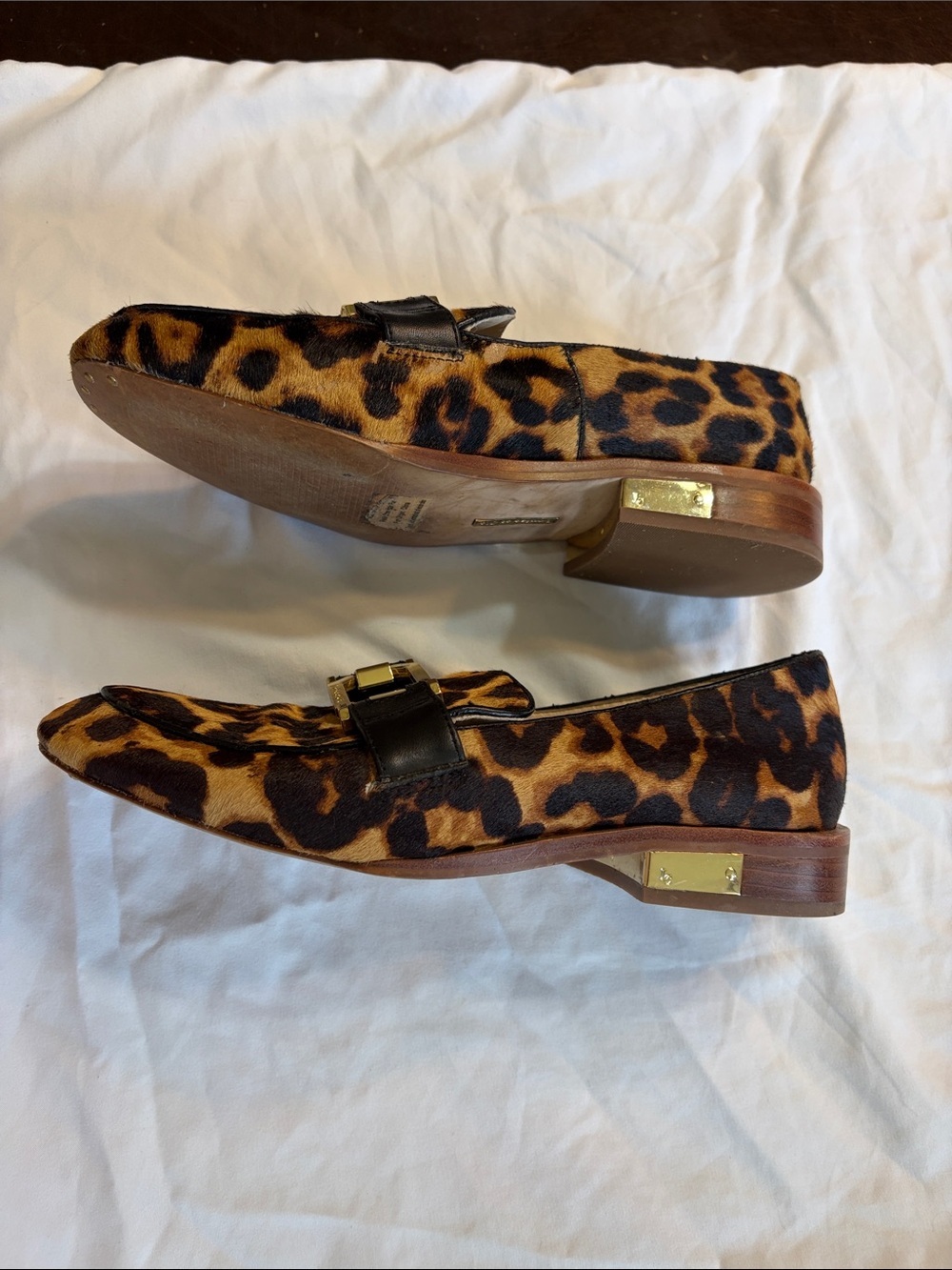 Louise et Cie Leopard Print Loafers with Gold Hardware - Picture 4 of 14